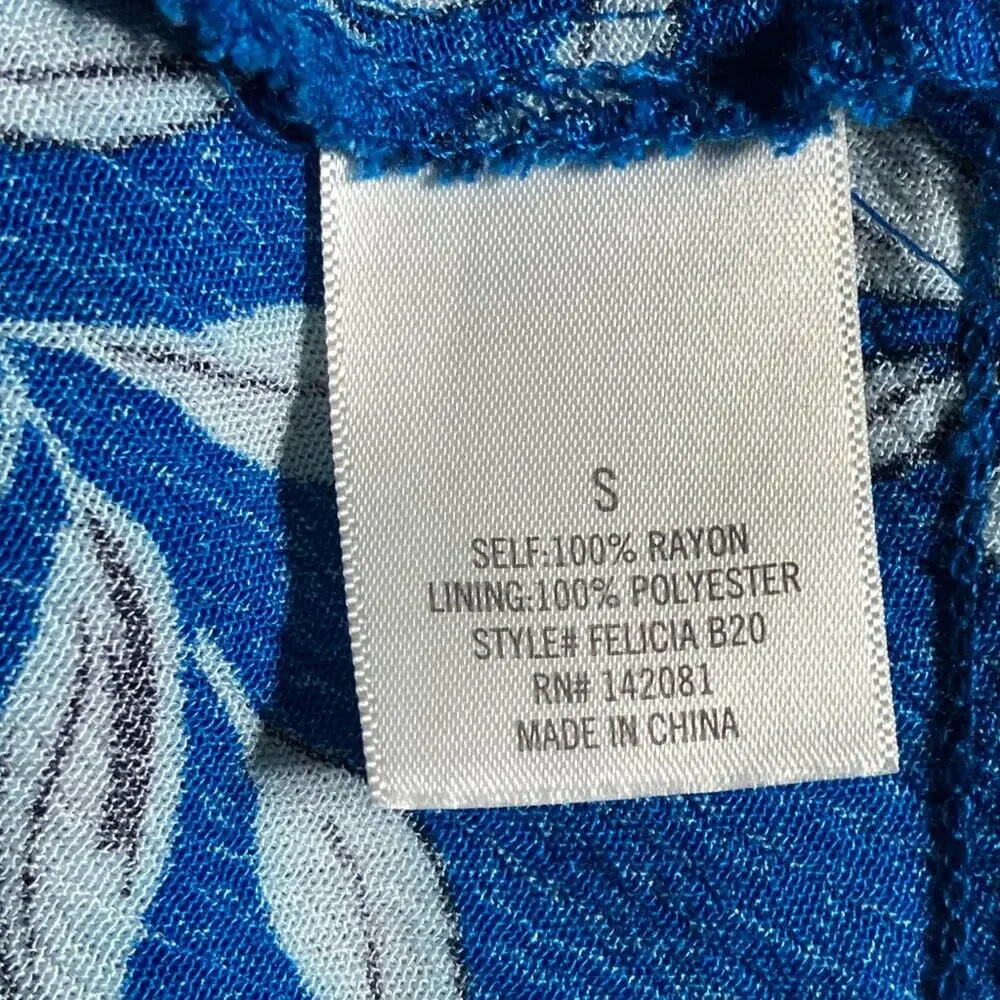 Sundress Sleeveless Royal Blue with Flowers (S) Mi AMi dd14 - Picture 7 of 12